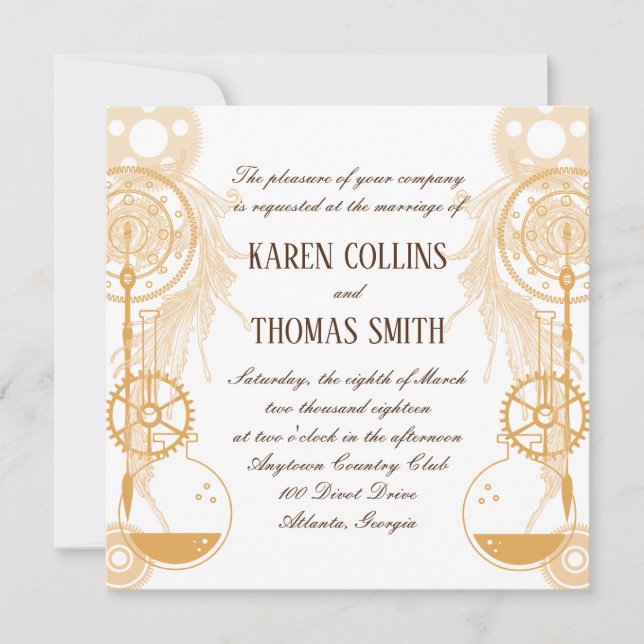 Steampunk Wedding Invitation (Front)