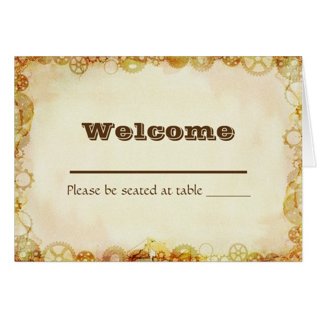 Steampunk Wedding, place card (Front Horizontal)