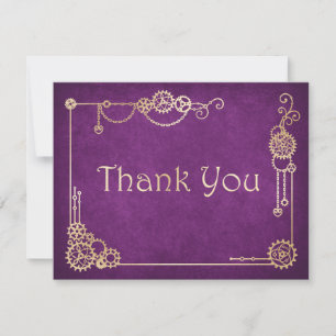 Steampunk Wedding Thank You Card