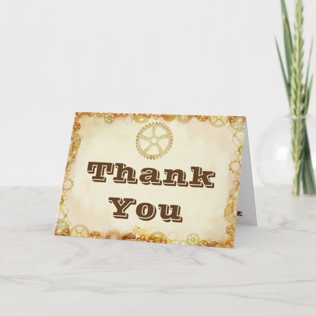 Steampunk Wedding, thank you card (Front)