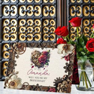Steampunk  Wedding   Will You Be my Bridesmaid Card