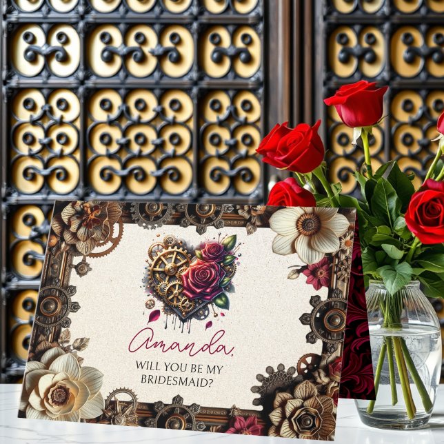 Steampunk  Wedding | Will You Be my Bridesmaid Card (Creator Uploaded)