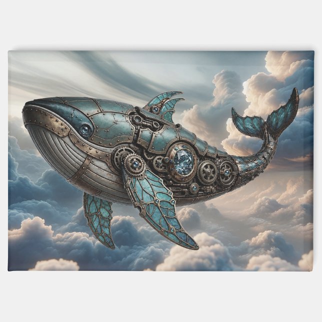 Steampunk Whale in Clouds Magnet (Creator Uploaded)