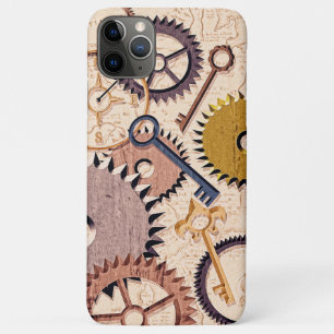 Steampunk Wheels, Gears, Keys, Old Map Oil Paint iPhone 11 Pro Max Case