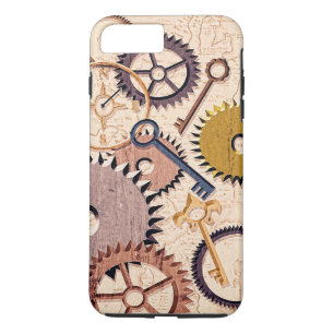 Steampunk Wheels, Gears, Keys, Old Map Oil Paint iPhone 8 Plus/7 Plus Case