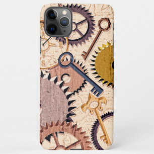 Steampunk Wheels, Gears, Keys, Old Map Oil Paint iPhone 11Pro Max Case