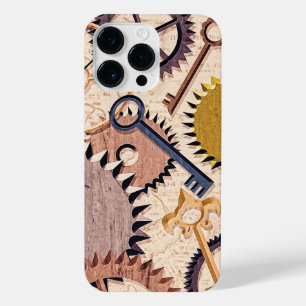 Steampunk Wheels, Gears, Keys, Old Map Oil Paint iPhone 14 Pro Max Case