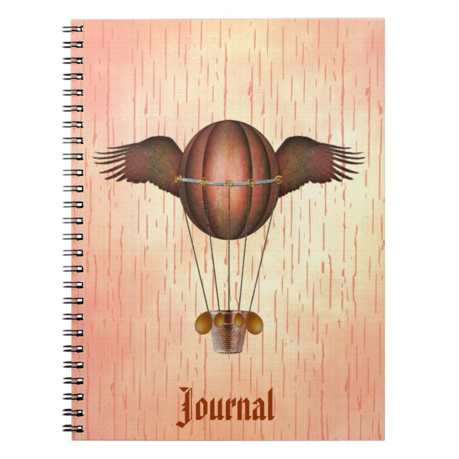 Steampunk Winged Balloon Journal (Front)