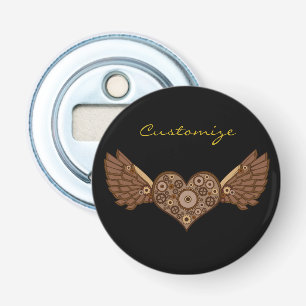 Steampunk Winged Heart with Gears Thunder_Cove Bottle Opener