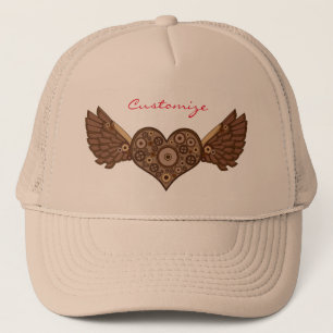 Steampunk Winged Heart with Gears Thunder_Cove Trucker Hat