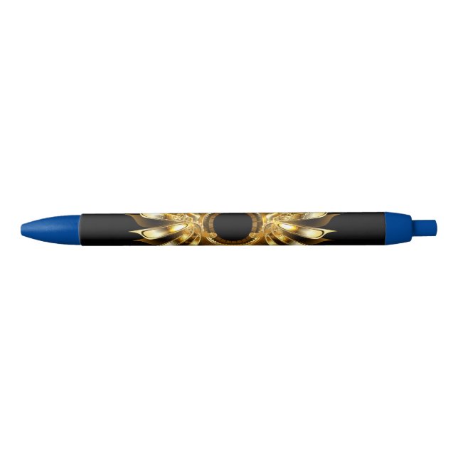 Steampunk wings black ink pen (Front)