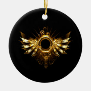 Steampunk wings ceramic ornament