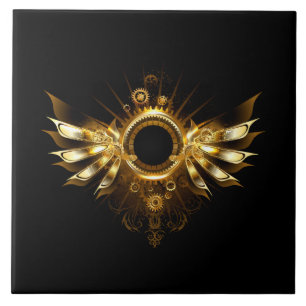Steampunk wings ceramic tile