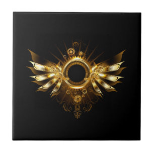 Steampunk wings ceramic tile