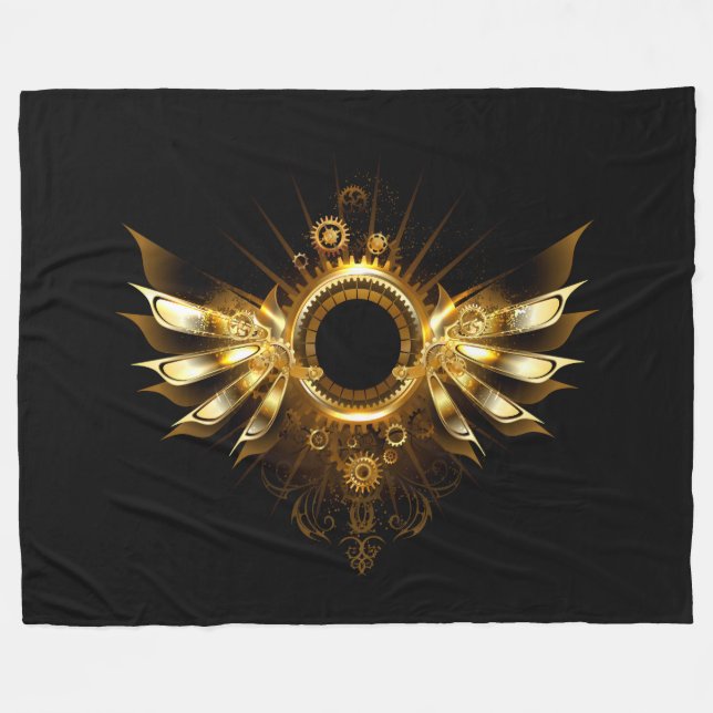 Steampunk wings fleece blanket (Front (Horizontal))