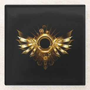 Steampunk wings glass coaster