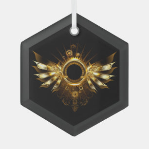 Steampunk wings glass tree decoration