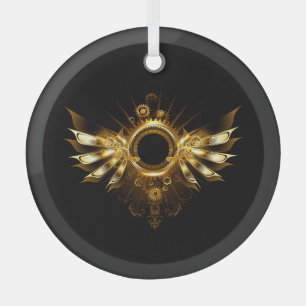 Steampunk wings glass tree decoration