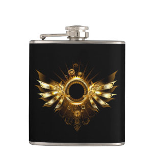 Steampunk wings hip flask