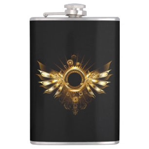 Steampunk wings hip flask