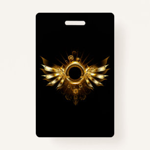 Steampunk wings ID badge