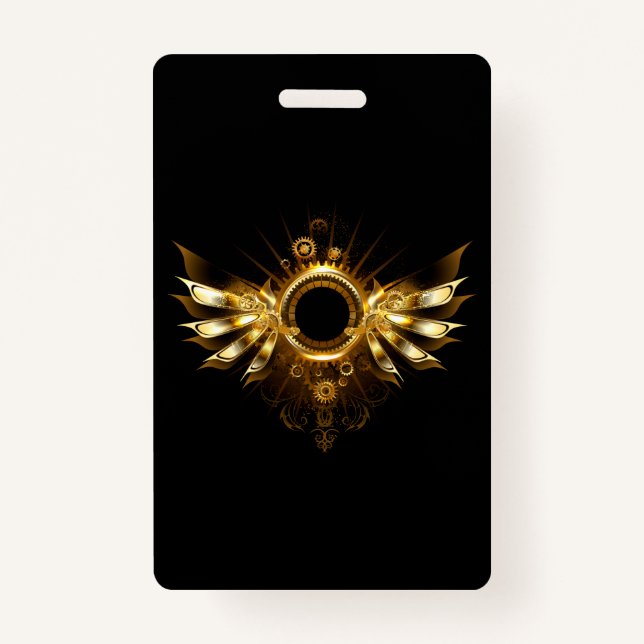 Steampunk wings ID badge (Front)