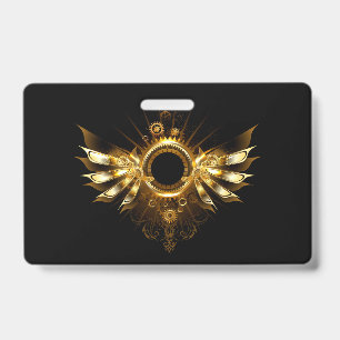 Steampunk wings ID badge
