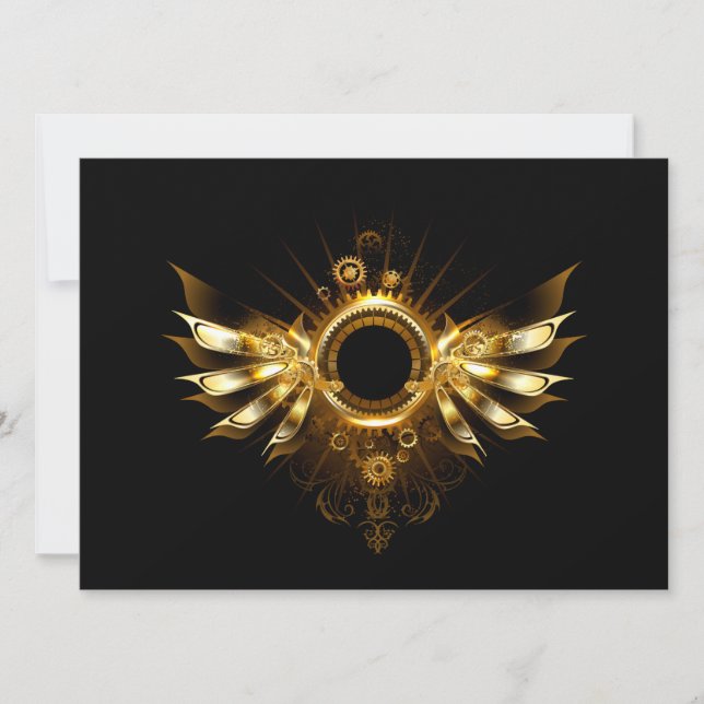 Steampunk wings invitation (Front)