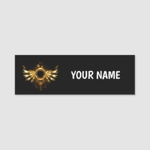 Steampunk wings name tag
