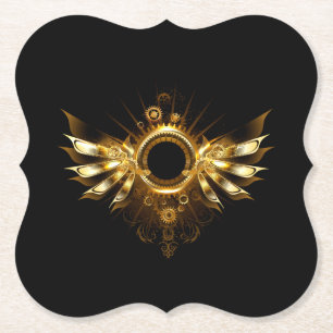 Steampunk wings paper coaster