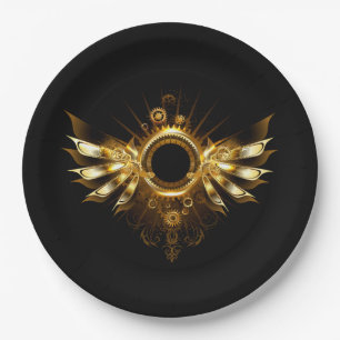Steampunk wings paper plate