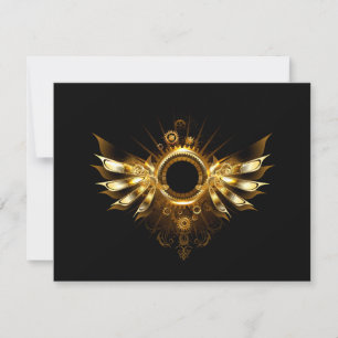 Steampunk wings save the date
