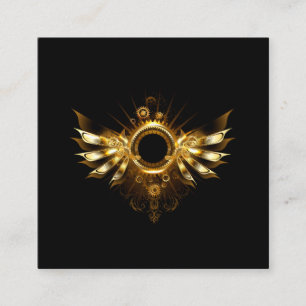 Steampunk wings square business card