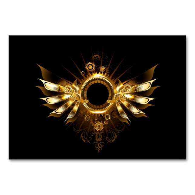 Steampunk wings table number (Front)