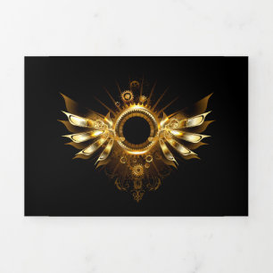 Steampunk wings Tri-Fold card