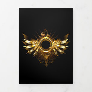 Steampunk wings Tri-Fold holiday card