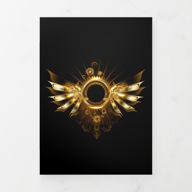 Steampunk wings Tri-Fold invitation (Cover)