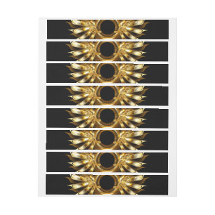 Steampunk wings wrap around label