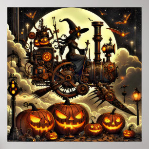 Steampunk Witch Art Poster