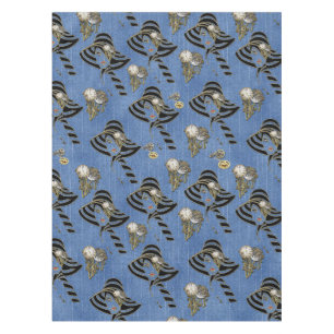 Steampunk with Ladies Hats on Blue Denim Tablecloth