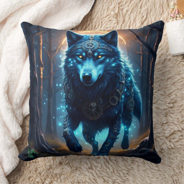 Steampunk Wolf  Cushion (Blanket)