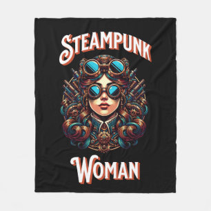Steampunk Woman Fleece Blanket
