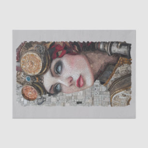 Steampunk Woman Goggles 2/2 Faux Mosaic 025 Tissue Tissue Paper