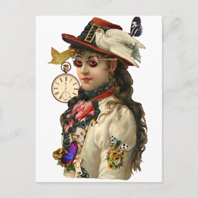 SteamPunk Woman Postcard (Front)