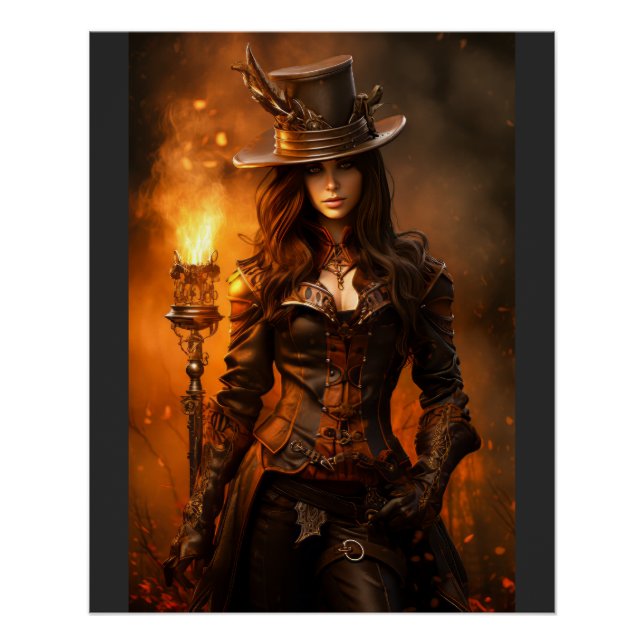 Steampunk Woman Poster (Front)