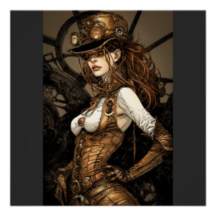 Steampunk Woman Poster
