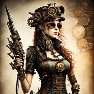 Steampunk woman Ready or not v2 Tissue Paper