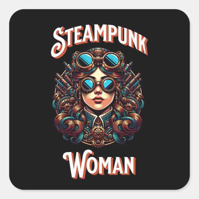 Steampunk Woman Square Sticker (Front)