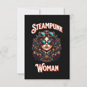 Steampunk Woman Thank You Card