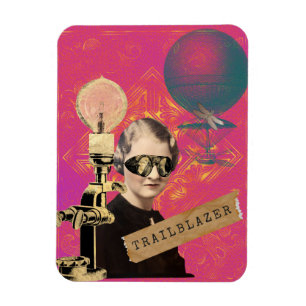 Steampunk Woman Trailblazer Pop Art  Magnet